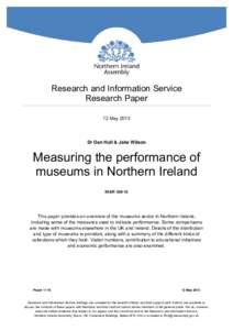 Research and Information Service Research Paper 12 May 2015 Dr Dan Hull & Jake Wilson