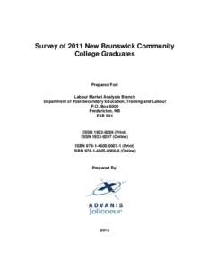 Survey of 2011 New Brunswick Community College Graduates