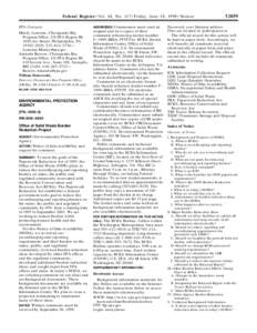 Federal Register / Vol. 64, No[removed]Friday, June 18, [removed]Notices EPA Contacts Mindy Lemoine, Chesapeake Bay Program Office, US EPA Region III, 1650 Arc Street, Philadelphia, PA 19103–2029, 215–814–2736—