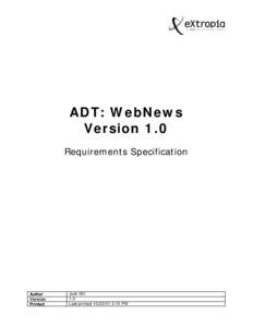 ADT: WebNews Version 1.0 Requirements Specification Author Version