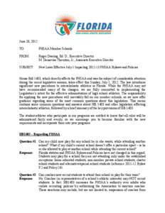 June 28, 2012 TO: FHSAA Member Schools  FROM: