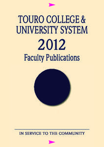 TOURO COLLEGE & UNIVERSITY SYSTEM 2012 Faculty Publications
