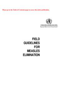 1 Please go to the Table of Contents page to access the entire publication. WORLD HEALTH ORGANIZATION Regional Office for the Western Pacific