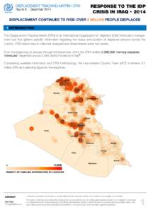 DISPLACEMENT TRACKING MATRIX | DTM Round X - December 2014 RESPONSE TO THE IDP CRISIS IN IRAQ  2014