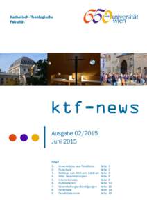 Katholisch-Theologische Fakultät ktf-news AusgabeJuni 2015