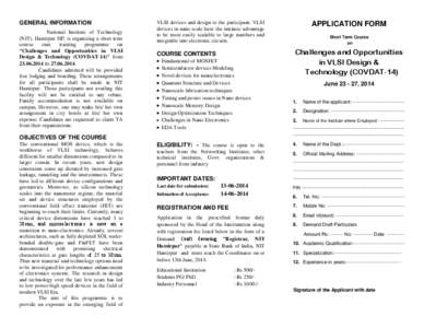 National Institutes of Technology / Very-large-scale integration / Himachal Pradesh / VLSI Technology / Nanoelectronics / Technology / India / Education in Himachal Pradesh / National Institute of Technology /  Hamirpur