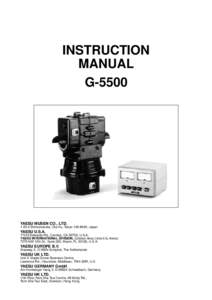 INSTRUCTION MANUAL G-5500 YAESU MUSEN CO., LTDShimomaruko, Ota-Ku, Tokyo, Japan