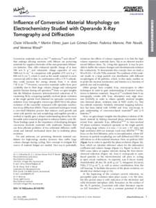 Influence of Conversion Material Morphology on Electrochemistry Studied with Operando X&#x02010;Ray Tomography and Diffraction