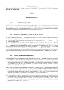 REGOLAMENTO Approvato con Deliberazione di Consiglio Comunale n. 37 delresa esecutiva dal CO.RE.CO. nella seduta delnCAPO I°