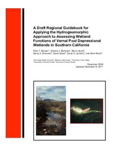 Bodies of water / Wetlands / Aquatic ecology / Habitat / Vernal pool