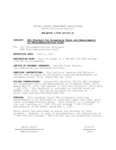 UNITED STATES DEPARTMENT AGRICULTURE Rural Utilities Service BULLETIN 1753F-201(PC-4) SUBJECT: TO: