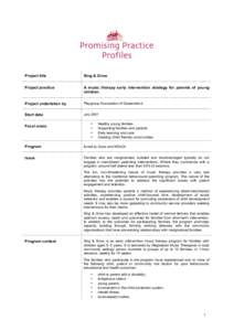 Promising Practice Profile - Sing & Grow