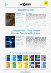 Advanced Remote Sensing: Terrestrial Information Extraction and Applications By Shunlin Liang, Xiaowen Li, and Jindi Wang ACADEMIC PRESS (ELSEVIER)