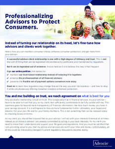 Financial adviser / Investment / Behavior / Advice / Trust / Law / Ethics / Finance
