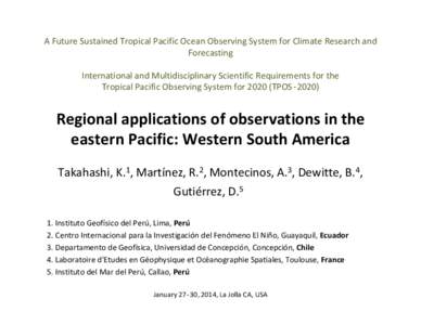 Regional applications of observations in the eastern Pacific: Western South America