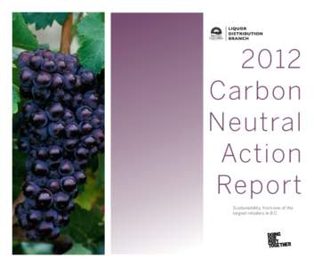 2012 Carbon Neutral Action Report Sustainability, from one of the