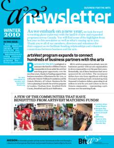 newsletter Business for the Arts Winter  2010