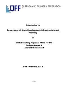 Submission to Department of State Development, Infrastructure and Planning on Draft Statutory Regional Plans for the Darling Downs &