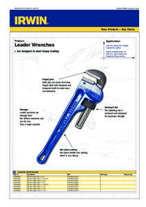 Approved and ready for take off  @2005 IRWIN Industrial Tools New Product – Key Facts