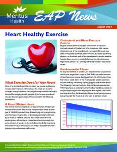 August[removed]Heart Healthy Exercise Cholesterol and Blood Pressure Control