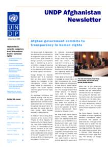 UNDP Afghanistan Newsletter 1 December 2005 Afghanistan is currently a signatory