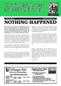 ISSUE NUMBER 97  FEBRUARY/MARCH 2007 NOTHING HAPPENED Sadly there was no New Year’s Eve ceilidh (or any other