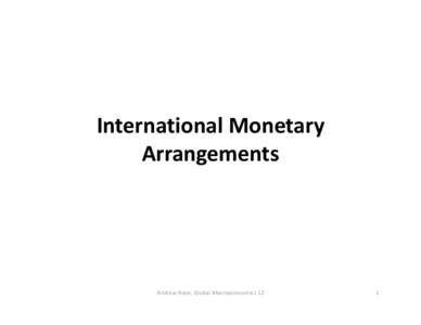 Macroeconomics / Currency / Monetary policy / Optimum currency area / Inflation / Fixed exchange rate / Business cycle / Foreign-exchange reserves / Exchange-rate regime / International economics / Economics / Foreign exchange market