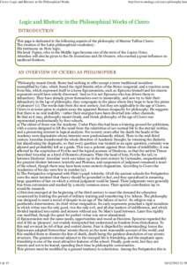 Cicero / Ancient Roman religion / Roman Republic / Hellenistic philosophy / De Natura Deorum / De Officiis / Rabirius / De finibus bonorum et malorum / Panaetius / 1st millennium BC / Humanities / Ancient history