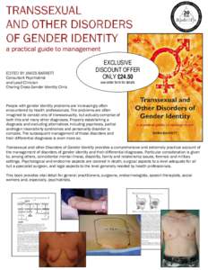 TRANSSEXUAL AND OTHER DISORDERS OF GENDER IDENTITY a practical guide to management  EDITED BY JAMES BARRETT