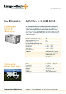 Expeditionsmobil:  Bucher Duro 4x4 L mit LB-B362.B Kabinenform LB-362.B