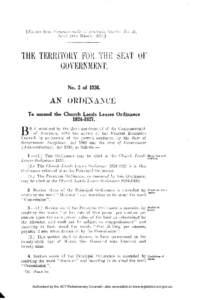 [Extract from Commonwealth of Australia Gazette, No. 21, dated 20th March, [removed]THE TERRITORY FOR THE SEAT OF GOVERNMENT. No. 2 of 1930.