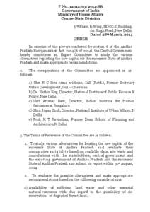 F.No[removed]SR Government of India Ministry of Home Affairs Centre-State Division 5TH Floor, B-Wing, NDCC-II Building, Jai Singh Road, New Delhi.