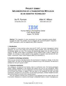 Computational linguistics / Software / Online chat / Videotelephony / Speech recognition / IBM Lotus Sametime / IBM ViaVoice / Microphone / Speech synthesis / Computer-mediated communication / Computing / Internet culture