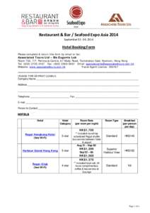 Microsoft Word - Restaurant Bar & Seafood 2014 Hotel Booking Form