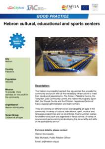 Hebron cultural, educational and sports centers  City Hebron  Country