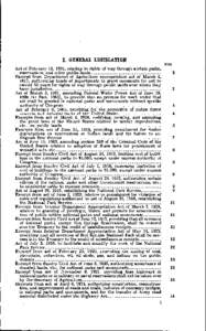 I. GENERALLEGISLATION  Page Act of February 15, 1901, relating to rights of way through oartliin parkr., reservation,;,
