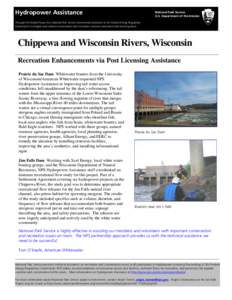 Hydropower Assistance  National Park Service U.S. Department of the Interior  Through the Federal Power Act, National Park Service recommends provisions to the Federal Energy Regulatory