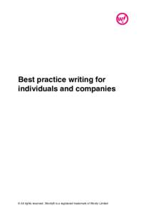 Best practice writing for individuals and companies © All rights reserved. Wordy® is a registered trademark of Wordy Limited  Introduction