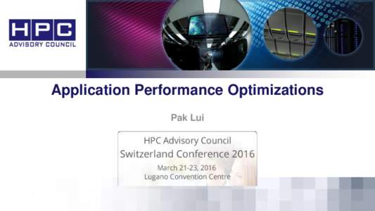 Application Performance Optimizations Pak Lui 140 Applications Best Practices Published •