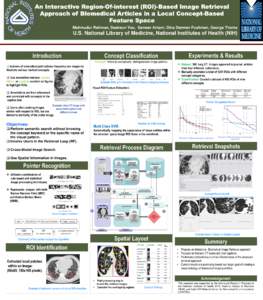 An Interactive Region-Of-interest (ROI)-Based Image Retrieval Approach of Biomedical Articles in a Local Concept-Based Feature Space Mahmudur Rahman, Daekeun You, Sameer Antani, Dina Demner-Fushman, George Thoma  U.S. Na