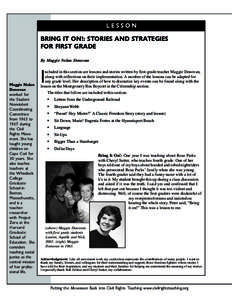 LESSON  BRING IT ON!: STORIES AND STRATEGIES FOR FIRST GRADE By Maggie Nolan Donovan