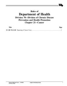 19c70-21—Division of Chronic Disease Prevention and Health Promotion