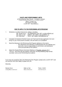 EASTLAND PERFORMING ARTS at Reynoldsburg High School – Livingston Campus a satellite of Eastland-Fairfield Career & Technical Schools 6699 E. Livingston Ave. Reynoldsburg, OH[removed]4071 [removed]