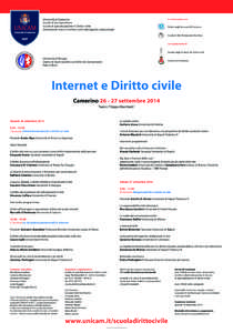 Università di Camerino Scuola di Giurisprudenza Scuola di specializzazione in Diritto civile Dottorato di ricerca in Diritto civile nella legalità costituzionale  in collaborazione con