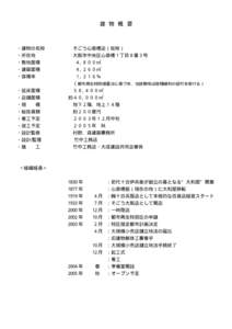 建 物 概 要  ・建物の名称 ・所在地 ・敷地面積 ・建築面積