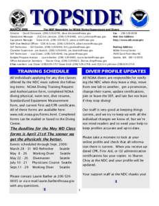 MARCH[removed]The NDP Newsletter for NOAA Diving Supervisors and Divers Director - David Dinsmore, ([removed], [removed] Fax[removed]