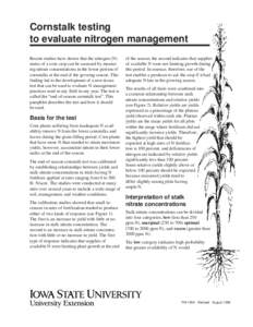 Cornstalk testing to evaluate nitrogen management