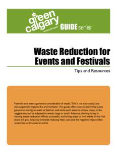 GUIDE series  Waste Reduction for Events and Festivals Tips and Resources