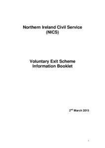 Northern Ireland Civil Service (NICS) Voluntary Exit Scheme Information Booklet