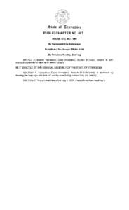 ~tate of UJ:ennessee PUBLIC CHAPTER NO. 857 HOUSE BILL NOBy Representative Sanderson Substituted for: Senate Bill NoBy Senators Niceley, Bowling